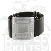 Black Leather Plain Kilt Belt With Buckle | Battle of Kilts